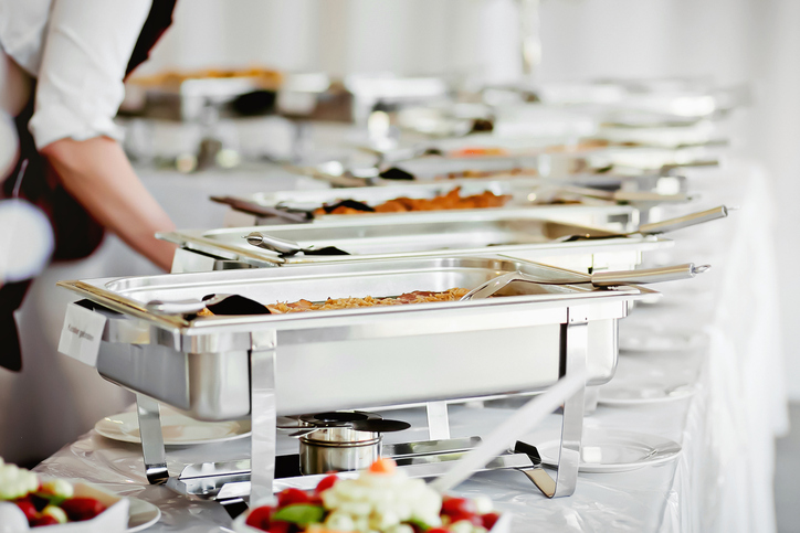 Proper equipment like chafing dishes is important