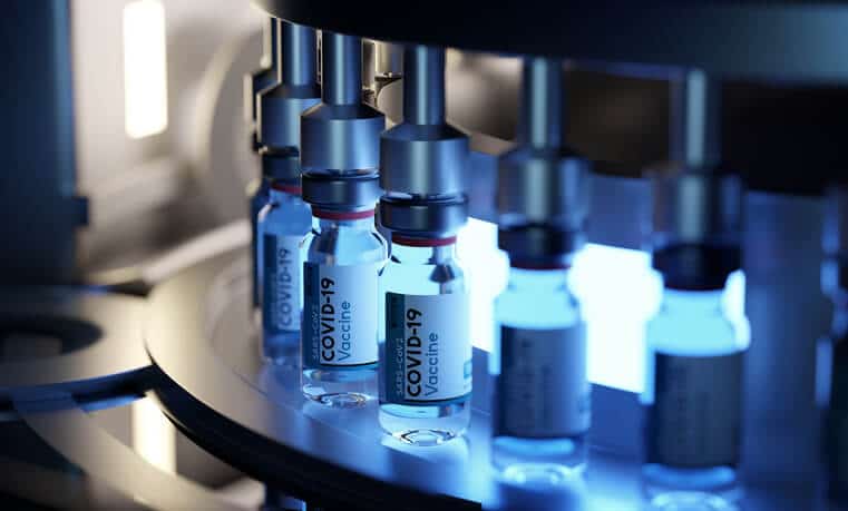 A batch of vaccines during the drug development process in a laboratory during pharmaceutical training