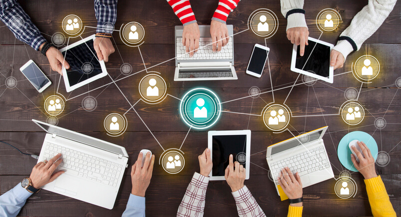 A group of regulatory affairs diploma graduates networking via various online platforms.
